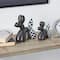 Black Checkered Ceramic Balloon Dog Sculpture Set